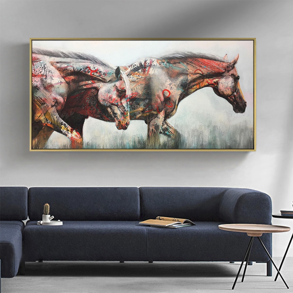 HDARTISAN-Wall-Art-Painting-Canvas-Print-Animal-Picture-For-Living-Room-Two-Horses-Home-Decor-No-3.jpg