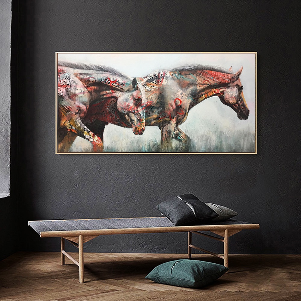 HDARTISAN-Wall-Art-Painting-Canvas-Print-Animal-Picture-For-Living-Room-Two-Horses-Home-Decor-No-5.jpg