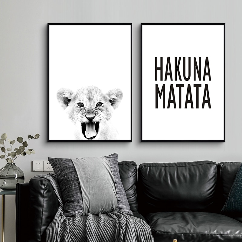 Hakuna-Matata-Quote-Scandinavian-Art-Canvas-Painting-Baby-Lion-Print-Wildlife-Animal-Black-White-Poster-for-3.jpg
