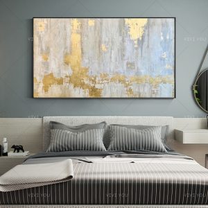 Handmade Abstract Golden Simple Pretty Canvas Oil Painting Wall Art Picture For Living Room Aisle Modern Home Decor