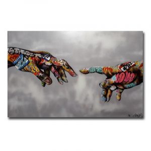 Hands Creation of Adam Canvas Paintings Reproductions Classical Famous Canvas Wall Art Pictures for Living Room Room Decor
