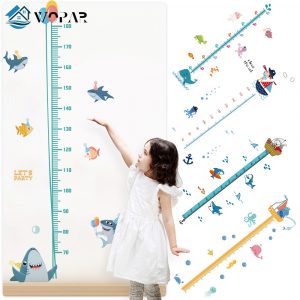 Height Measure Wall Stickers for Baby Rooms Cartoon Animals Wall Decal for Kids Rooms Growth Chart Nursery Room Decor Wall Art