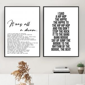 Hip Hop Rapper Delight Lyrics Music Quote Large Posters and Prints Wall Art Picture for Living Room Home Decor Decorative Poster