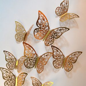 Hollow Butterflies 3D Wall Stickers for Kids Rooms Decoration Beautiful Colorful Party Home Decor Accessories Wall Art Decals