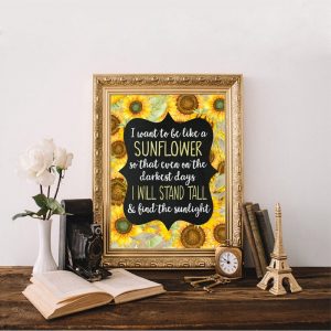 Home Decor Painting Canvas Print Sunflower Inspirational Quote Wall Art Modular Pictures Modern Nordic Style Poster Living Room