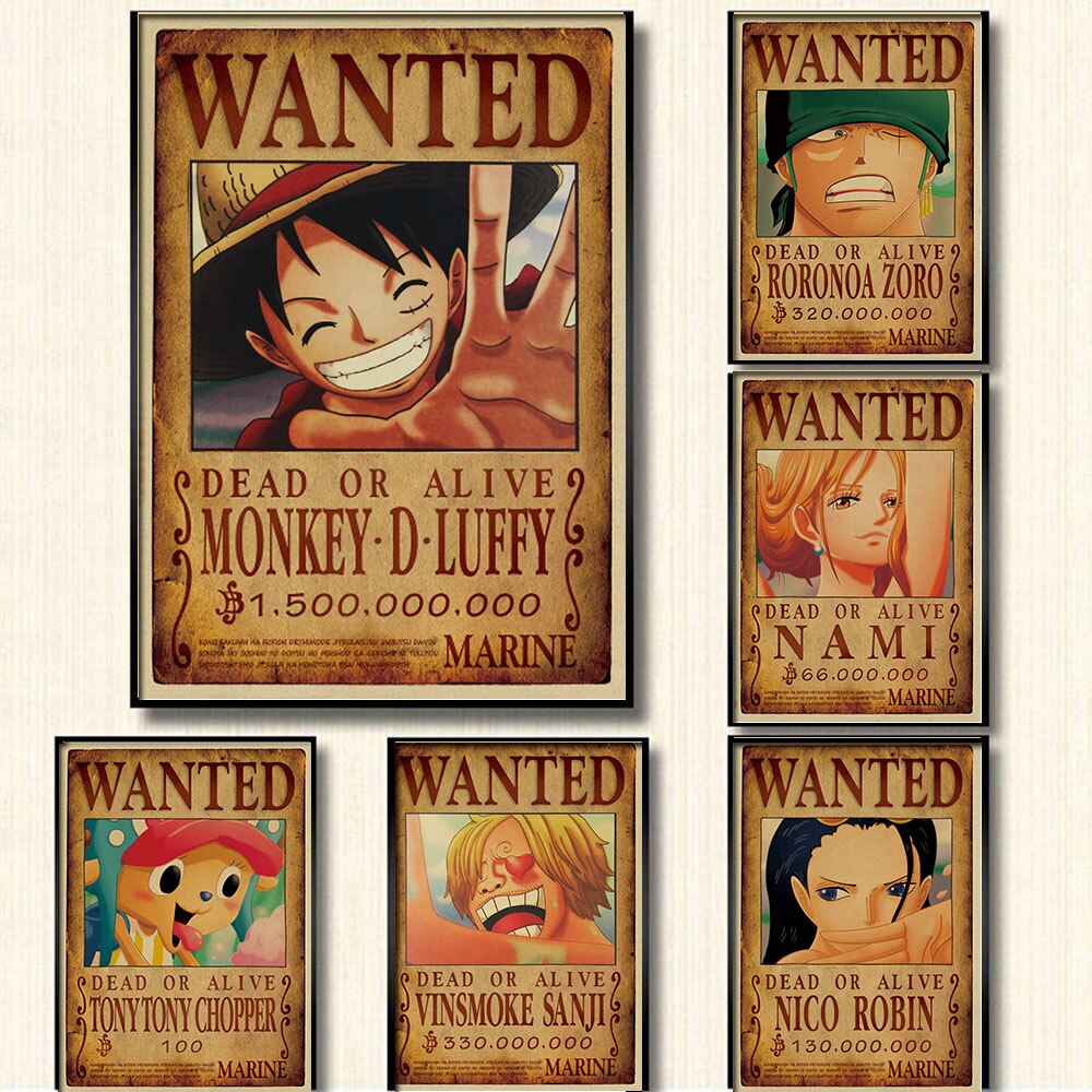 One Piece Posters - Monkey D. Luffy Canvas Wanted Poster Decor