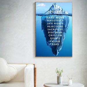 Iceberg of Success Canvas Poster Landscape Motivational Canvas Wall Art Quote Nordic Print Wall Picture Inspirational Modern