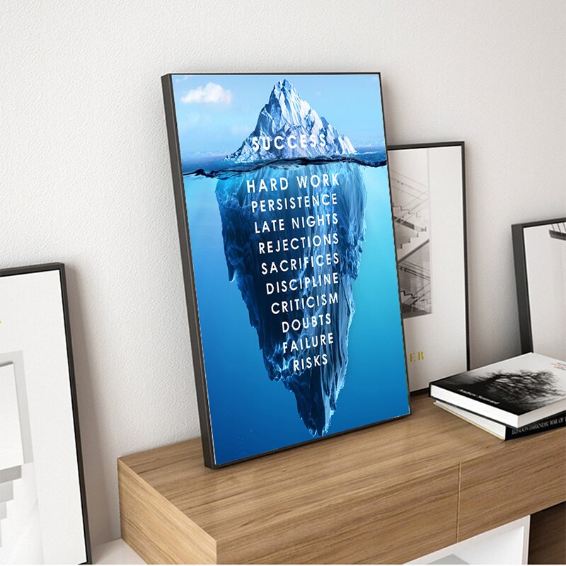 Iceberg Of Success Canvas Poster Landscape Motivational Canvas Wall Art ...