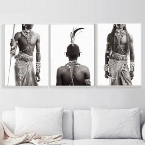Indian Man Wall Art Canvas Painting Nordic Poster Art Prints Black And White Wall Pictures For Living Room Home Decor Unframed