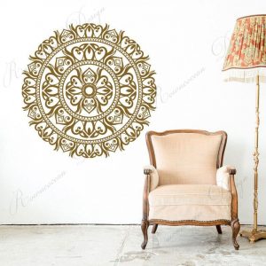 Indian Mandala Wall Decal Yoga Studio Meditation Art Home Decor Room Wall Stickers Boho Bohemian Bedroom Wallpaper Murals 3A49