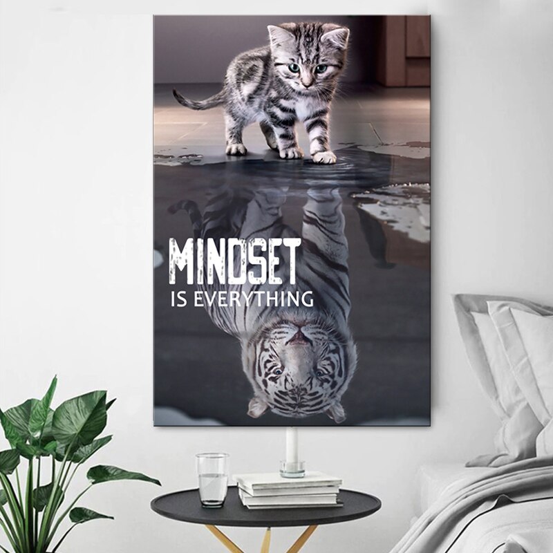 Inspirational-Quotes-Poster-Prints-Wall-Art-Minoset-is-Everything-Cat-and-Tiger-Picture-Modern-Office-Wall-1.jpg