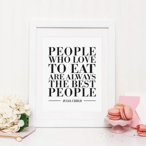 Julia Child Kitchen Art Food Print , Modern Cooking Quote Art Canvas Painting Wall Picture Kitchen Wall Art Decor Foodie Gift