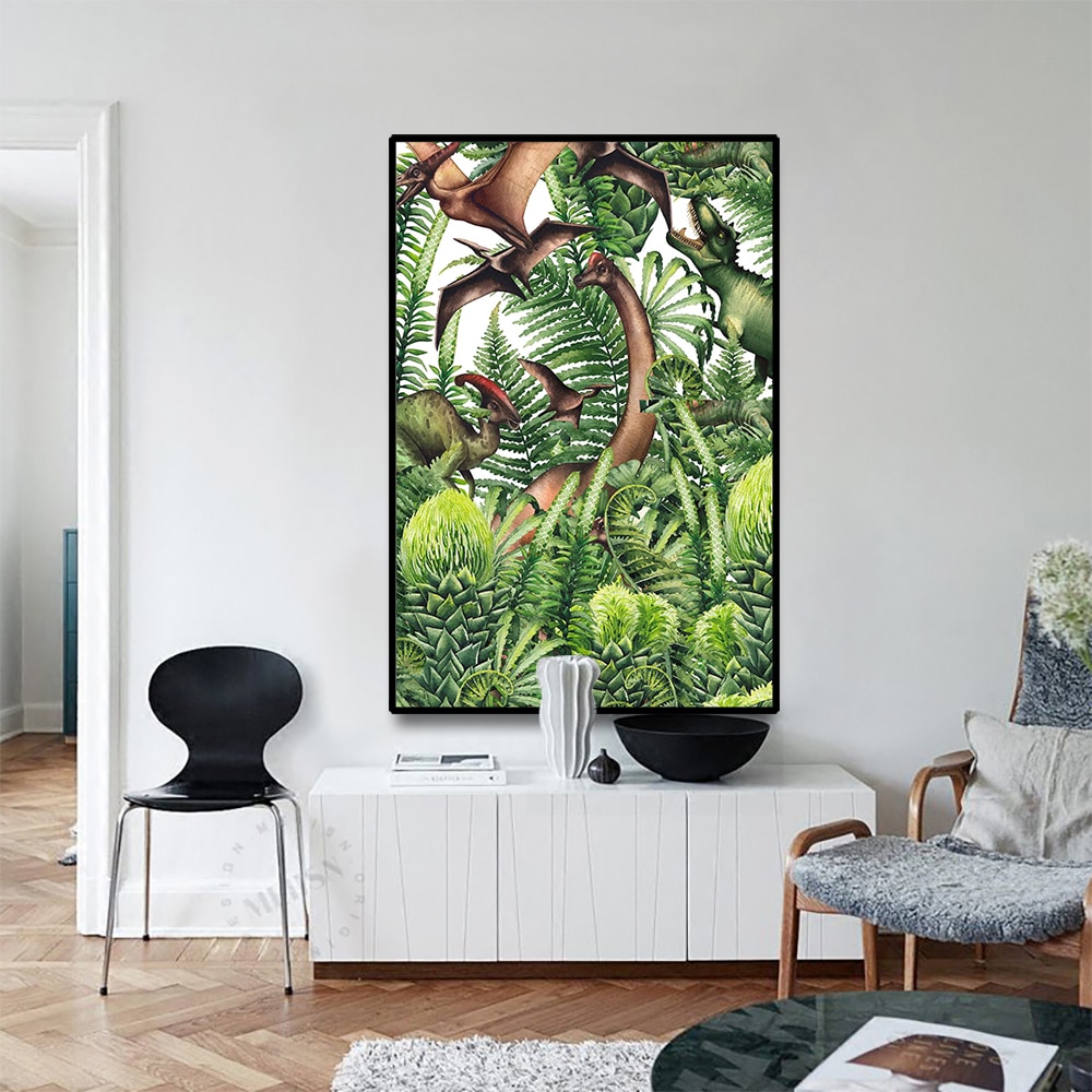 Jurassic-Dinosaur-Green-Plant-Canvas-Painting-Wall-Art-Room-Decoration-Picture-Palm-Leaf-Canvas-Posters-And-1.jpg