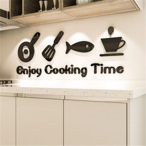 Kitchen 3d Mirrors Stereo Wall Sticker Painting Acrylic Decal Wall Paper Art Background Self-adhesive DIY Removable Decoration