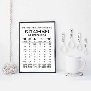 Kitchen Conversion Guide Poster Prints Kitchen Wall Art Decor , Kitchen Rules Signs Art Canvas Painting Picture Wall Decorations