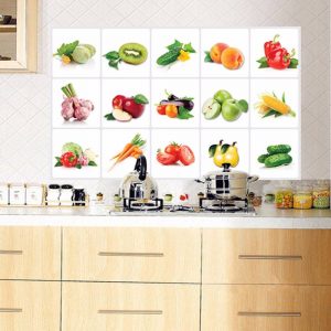 Kitchen Oilproof Removable Wall Stickers Art Decor Home Decal Fruit vegetable Oil-resistant Wall Sticker Photo Wall Mural Decals