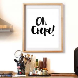 Kitchen Wall Art Decor Oh Crepe Funny Kitchen Sign Prints Minimalist Kitchen Quote Artwork Puns Art Canvas Painting Decorations