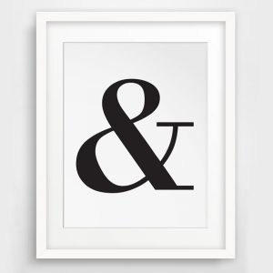LZN Ampersand, And Letter Symbol, Black and White Typography Wall Picture Canvas Art Poster Cuadros Oil Painting Wall Decor