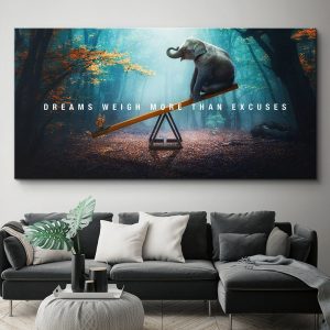 Large Print Painting Wall painting quote poster Dreams Weigh More Than Excuses Wall Art Picture For Living Room paintng No Frame