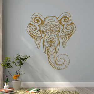 Large Size Indian Yoga Elephant Bohemian Design Wall Sticker Vinyl Home Decor Living Room Bedroom Decals Interior Murals YD83