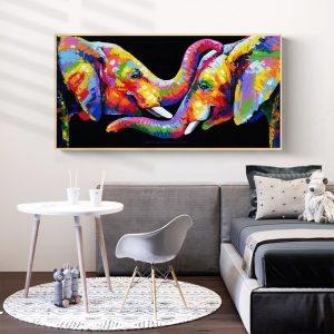 Large Size Wall Art Canvas Animal Painting Abstract Elephant Pictures Poster Vintage Posters And Prints Home Decoration Painting