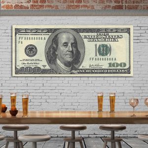 Large Version 100 Dollar Bill Nordic Canvas Art Print Painting Posters Wall Pictures For Living Room Bedroom Office Home Decor