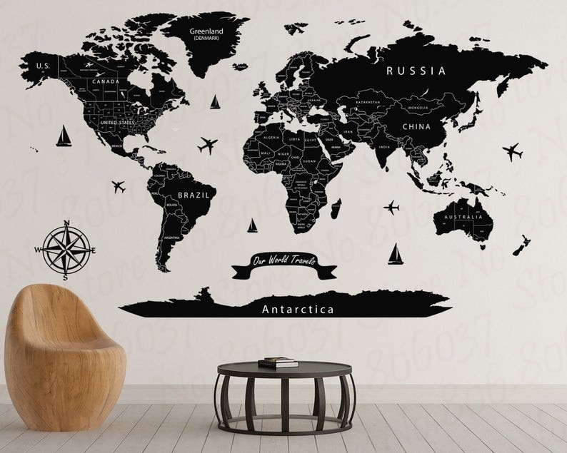 Push Pin Travel Map Large World Map Canvas World Map With 