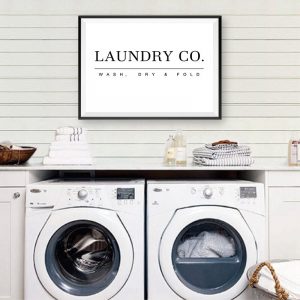 Laundry Sign Wall Art Canvas Print Wash Dry Fold Laundry Guide Poster Art Canvas Painting Picture Home Wall Decoration CH110