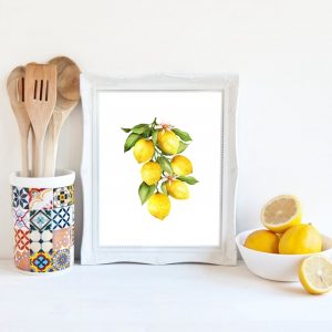 Lemon Canvas Oil Painting Prints Kitchen Wall Art Decor Lemon on the Branch Fruit Pictures Home Room Wall Decoration Poster