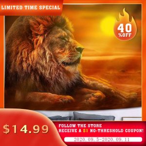Lion beast Tapestry Wildlife scenery Tapestry Trippy Space Tapestries Wall Art for Bedroom Living Room Dorm Decor tissu mural