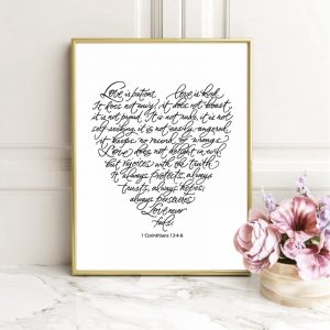 Love is Patient Quotes Canvas Art Prints Poster Romantic Valentine's Gift Wall Art Painting Picture Bedroom Home Wall Decor
