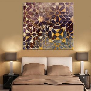 HD Print Golden Gray Abstract Oil Painting On Canvas Geometric Art Poster Wall Picture for Living Room Sofa Home Decoration