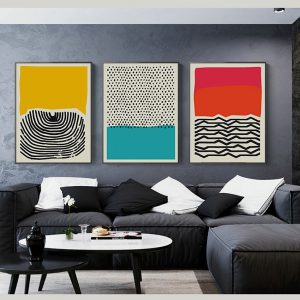 Modern Multicolored Abstract Geometric Wall Art Canvas Painting Picture Posters and Prints Gallery Kids Kitchen Home Decor