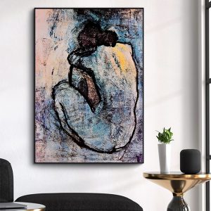 Maison Rouge Blue Nude Women by Pablo Picasso Abstract Canvas Painting Cuadros Posters and Prints Wall Picture for Living Room
