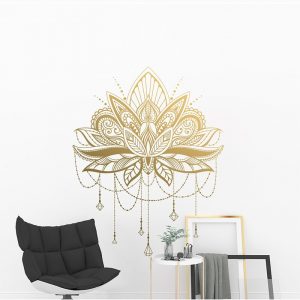 Mandala Lotus Vinyl Wall Stickers Unique Home Decor Bedroom Removable Wall Decal Yoga Studio Self Adhesive Art Decals E703