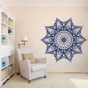 Mandala Wall Vinyl Decal, Boho Decor for Bedroom, Mandala Wall Art, Mehndi Sticker, Yoga Studio Decor, Bohemian DecalsWU351