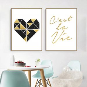 Minimalist Quote Simple ArtAbstract Heart Posters And Prints Modern Canvas Painting Wall Pictures For Living Room Home Decor