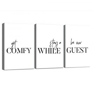 Minimalist Wall Art Modern Canvas Painting Family Quotes Get Comfy Posters and Prints for Living Room Framed Ready To Hang
