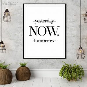 Minimalist Wall Art Yesterday Now Tomorrow Wall Pictures For Living Room Black And White Wall Art Letter Poster Canvas Painting