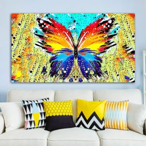 Minimalist picture Abstract colorful butterfly Posters Oil Painting on canvas Wall Art For Living Room Home decoration NO FRAME