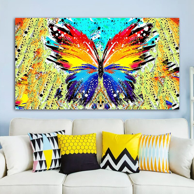 abstract butterfly painting on canvas