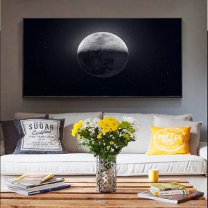 Modern Abstract Black White  Art Moon Canvas Painting Wall Posters Decorative Painting for Living Room Bedroom Decor