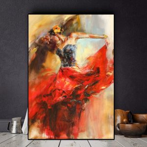 Modern Abstract Dancing Ballerina Girl Canvas Painting Posters and Prints Wall Art Picture Cuadros for Living Room Bedroom