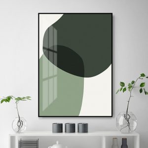 Modern Abstract Geometric Green Color Block Canvas Painting Wall Art Pictures Posters Prints For Bedroom Home Decor No Frame