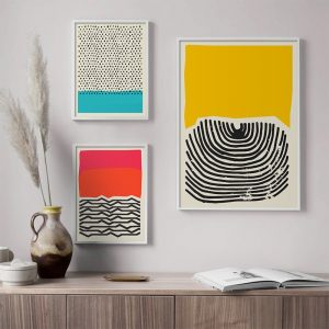 Modern Abstract Geometric Wall Art Multicolored Canvas Painting Picture Posters and Prints Gallery Kids Kitchen Home Decor
