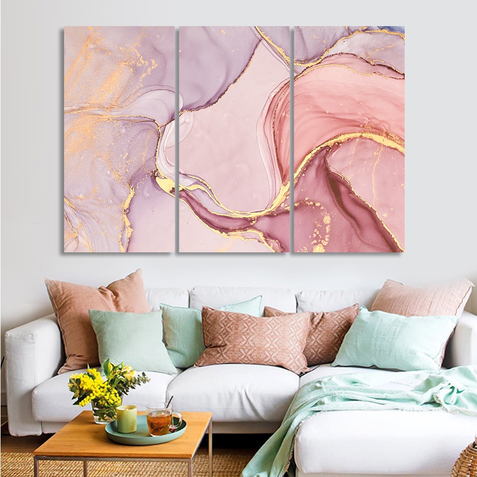 Modern Abstract Pink Marble Artwork 3