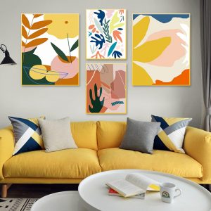 Modern Abstract Scandinavia Colorful Gallery Canvas Painting Wall Art Prints Posters Picture for Living Room Interior Home Decor