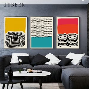 Modern Abstract Wall Art Geometric Canvas Painting  Multicolored Picture Posters and Prints Gallery Posters Kitchen Home Decor