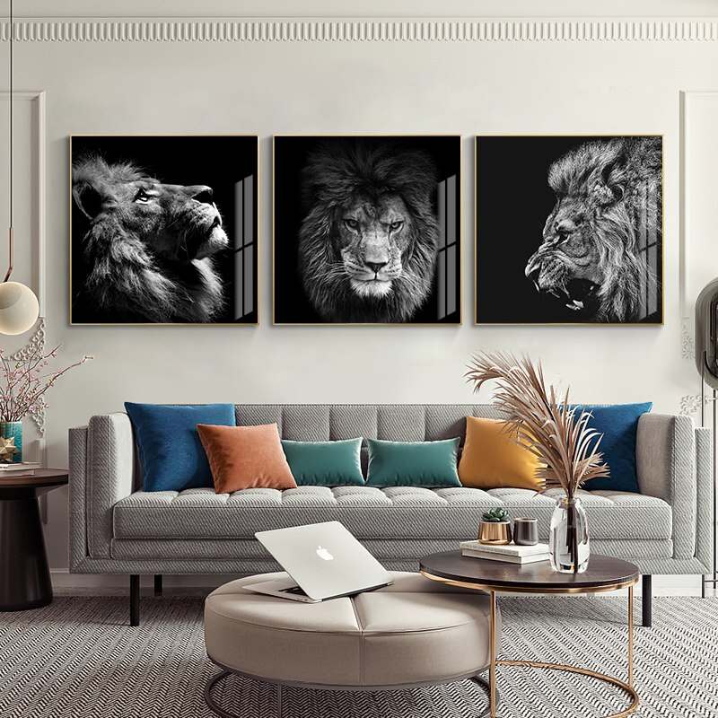 Modern-Animals-Canvas-Art-Paintings-Wall-Posters-And-Prints-Black-and-White-Lions-Pictures-For-Living.jpg