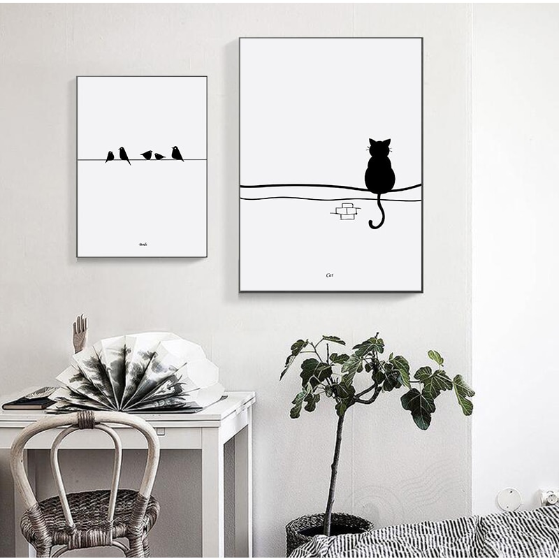 Modern-Black-White-Cute-Cat-Birds-And-Avatar-Posters-Prints-Canvas-Painting-Picture-Decoration-Home-Aisle-3.jpg